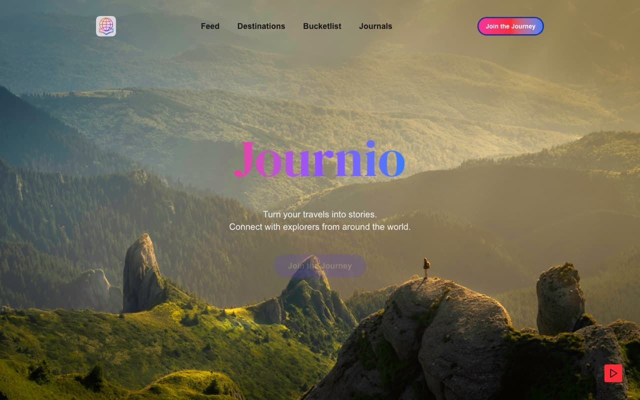 Journio landing page