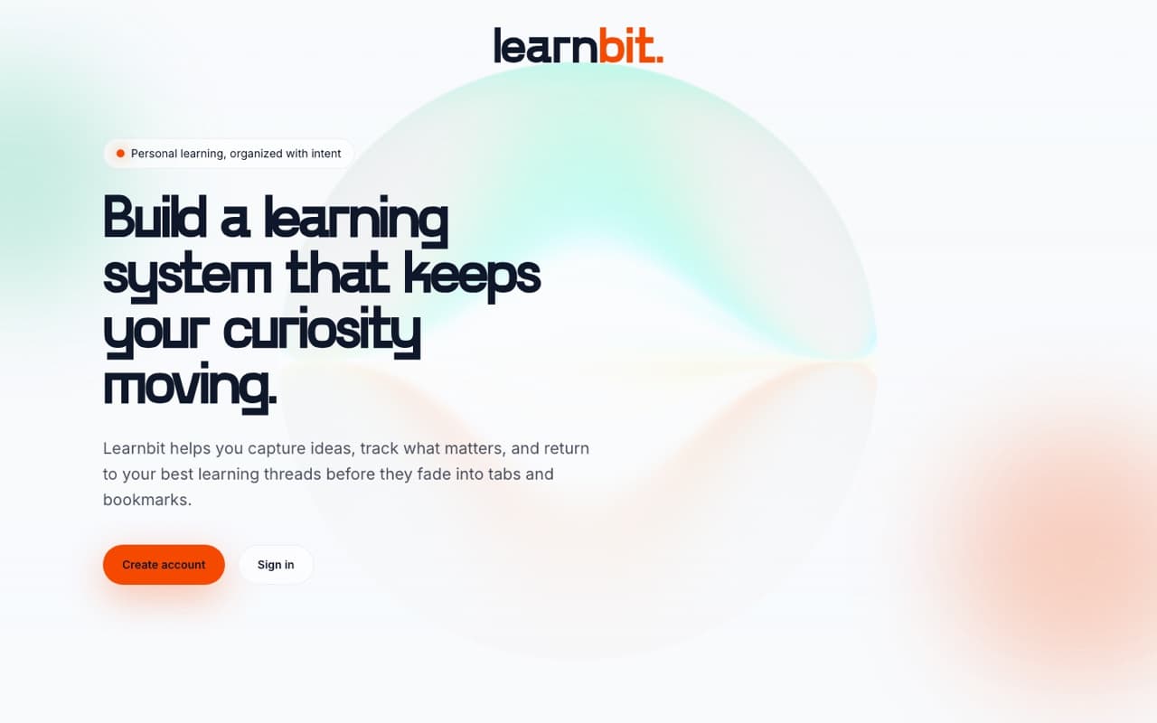Learnbit landing page